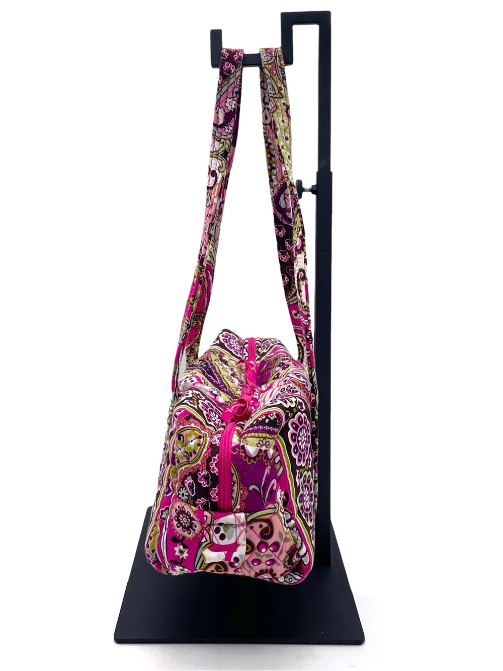 Vera Bradley Original Handbag Very Berry Paisley Pink Purple Barrel Shoulder Bag - Picture 4 of 11